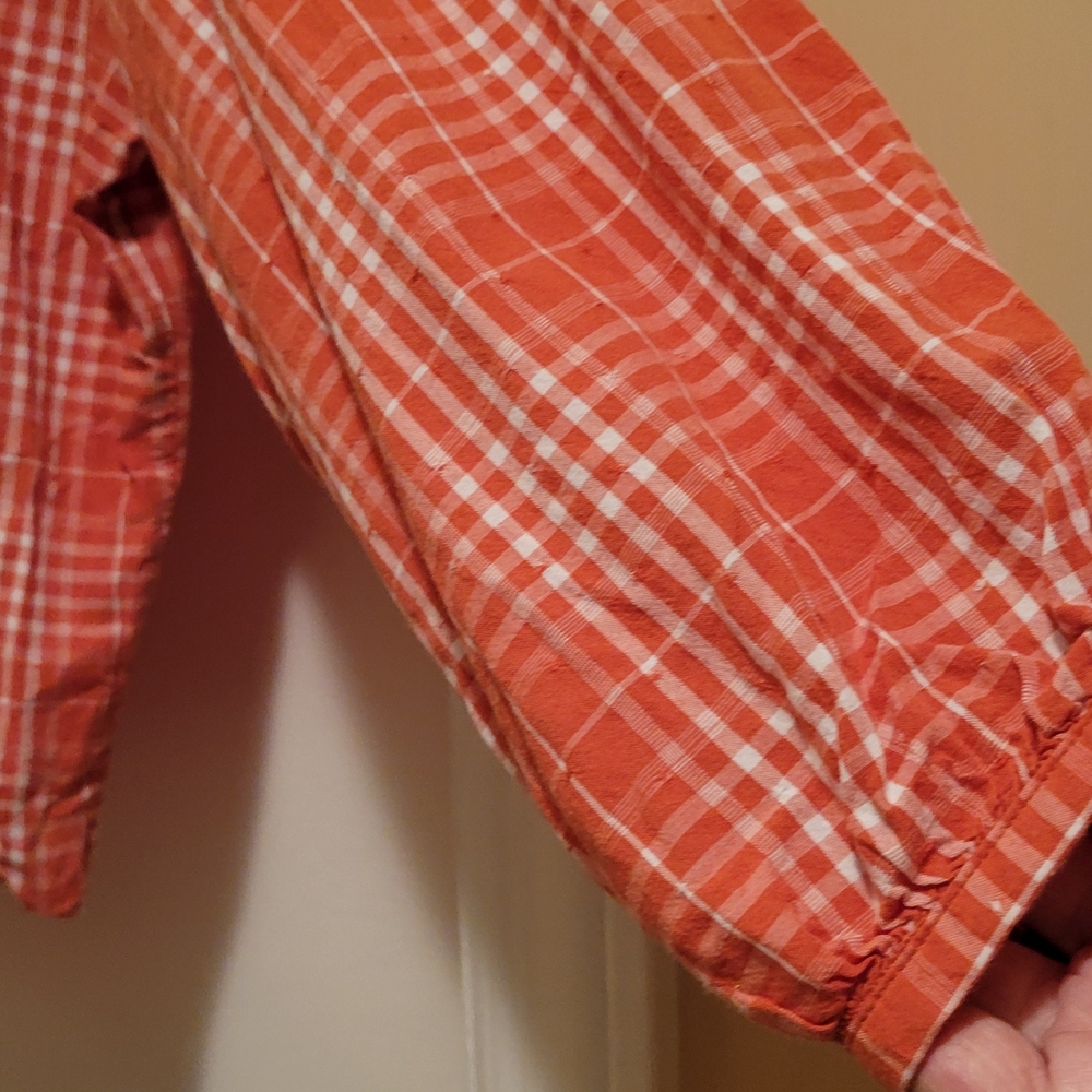 Universal Thread Women's Orange And White Plaid B… - image 4